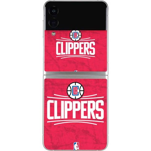NBA Los Angeles Clippers Distressed Red Galaxy Z Flip4 5G Skin